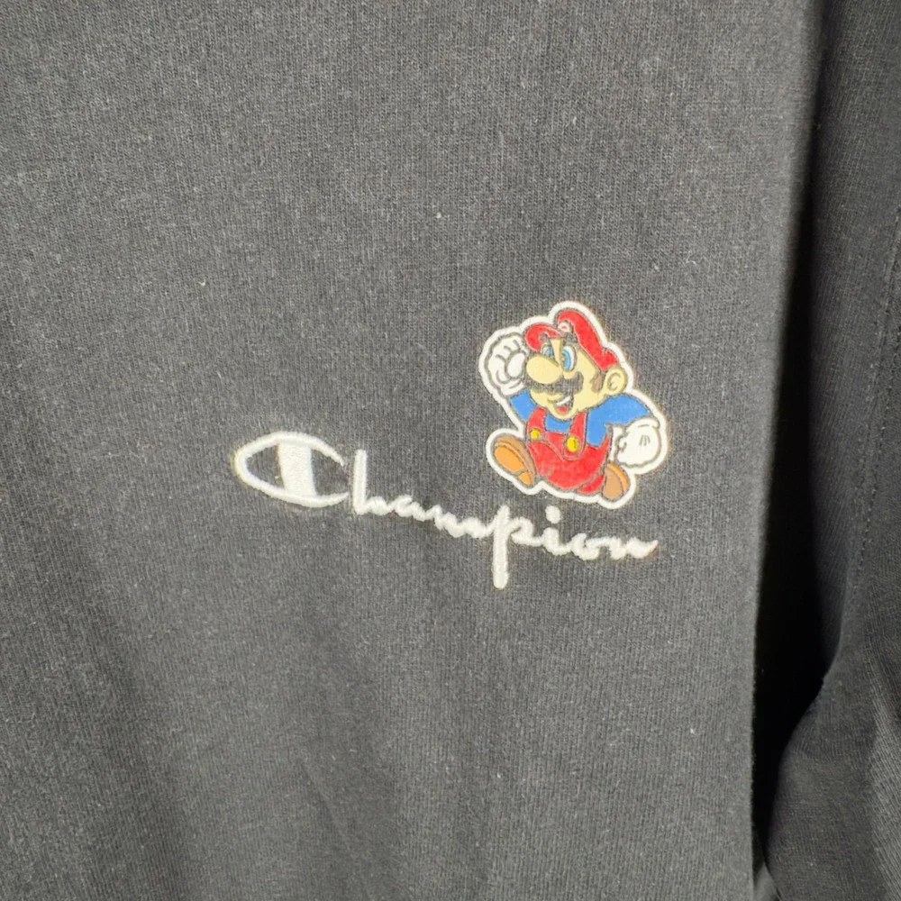 Champion Super‎ Mario Bros Nintendo Graphic T-Shirt Mens Medium Black Cotton - Picture 3 of 8